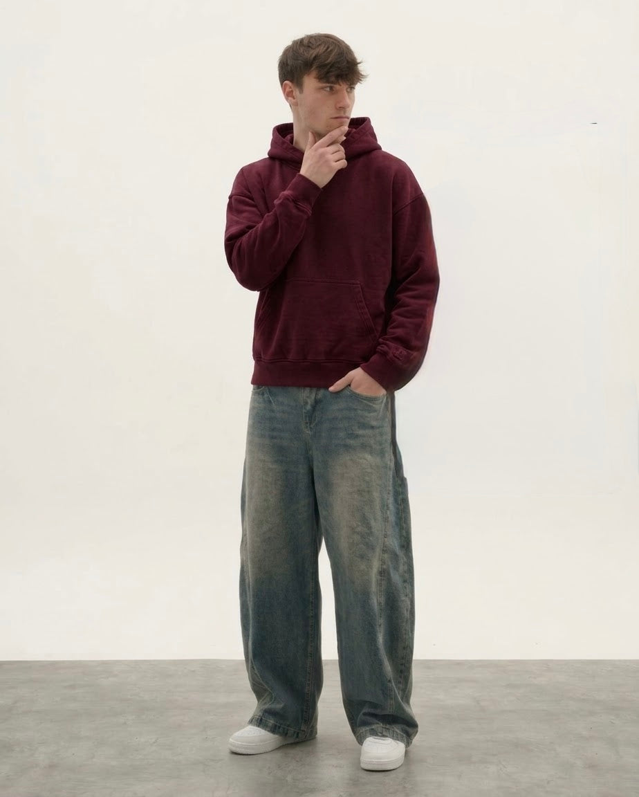 “Stay weird” Burgandy hoodie