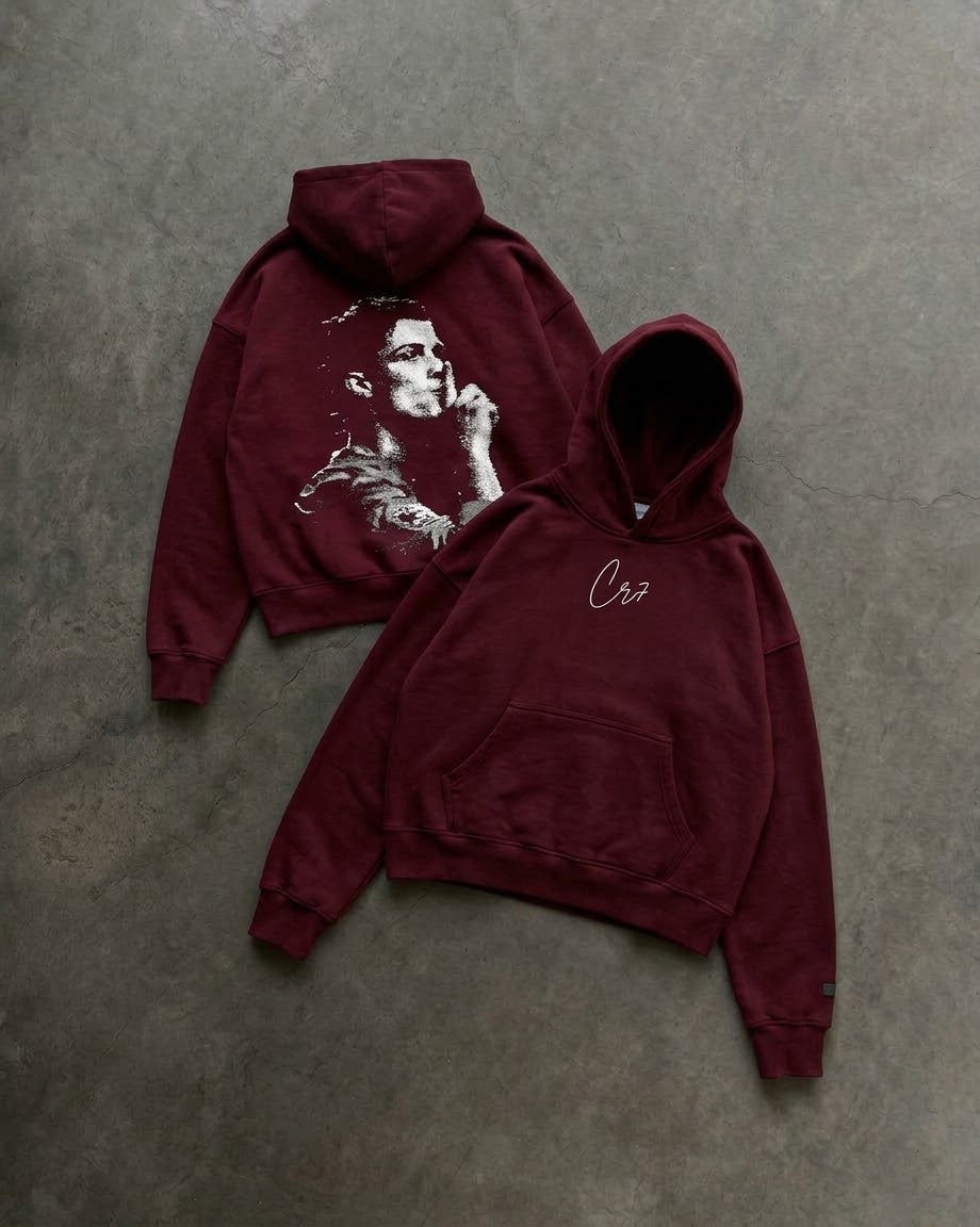 CR7 Burgandy Hoodie
