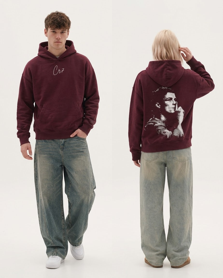 CR7 Burgandy Hoodie
